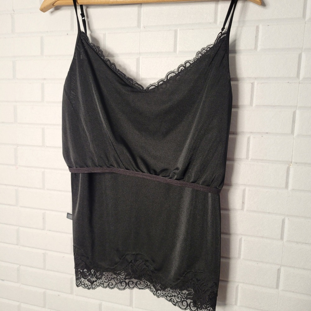 Vintage Y2K The Limited Camisole XL Black Lace Trim Shelf Bra NWT - Picture 13 of 14